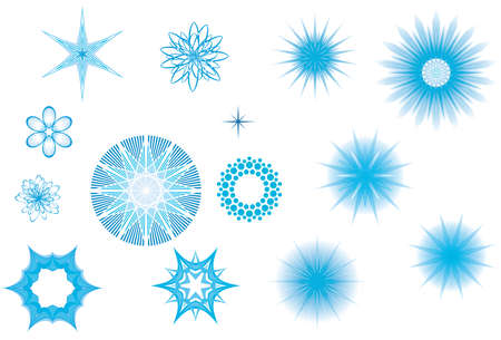 Crystallized frozen light collection for Christmas in wintertimeのイラスト素材