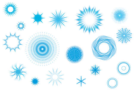 Crystallized frozen light collection for Christmas in wintertimeのイラスト素材