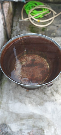 Bowl with water on the street in Thailand, Asia.