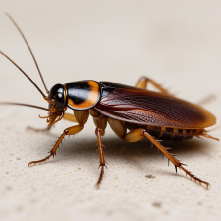 Close-up of a cockroach on a white background. Macroの素材