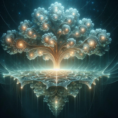 abstract fractal background a computer-generated 2D illustration, textureの素材