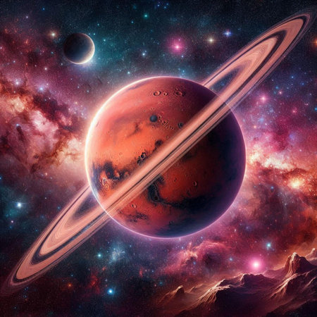 Planets and galaxy, science fiction wallpaper. Beauty of deep space. Billions of galaxies in the...