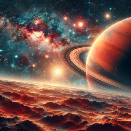 Planets and galaxy, science fiction wallpaper. Beauty of deep space. Billions of galaxies in the universe Cosmic art backgroundの写真素材