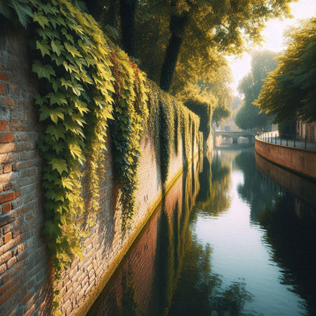 Canal in Paris, France. Color toning effect applied.の素材