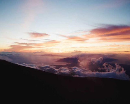 Sunset in the clouds from the top of Mount Etna, Sicilyの素材