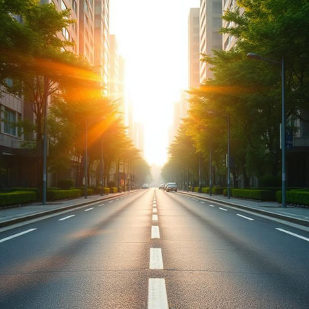 highway in city at sunset,shanghai china.の素材