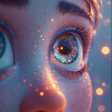 Eye of a girl. 3D rendering. Computer digital drawing.の素材