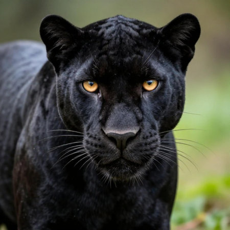 Close up of a black panther (Panthera leo)の素材