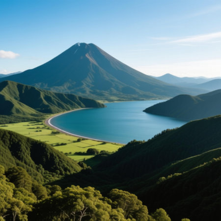 Mt. Fuji and Lake Kawaguchiko, Japan.の素材