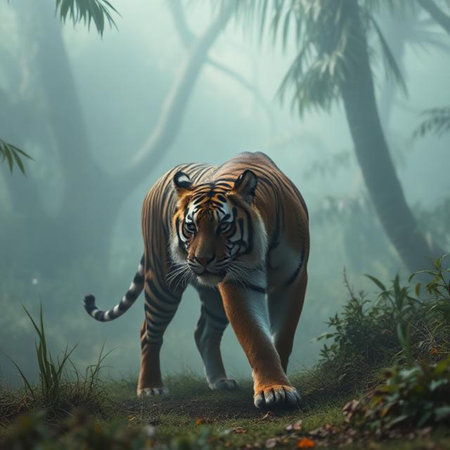 Bengal tiger in the jungle of Borneo, Malaysiaの素材