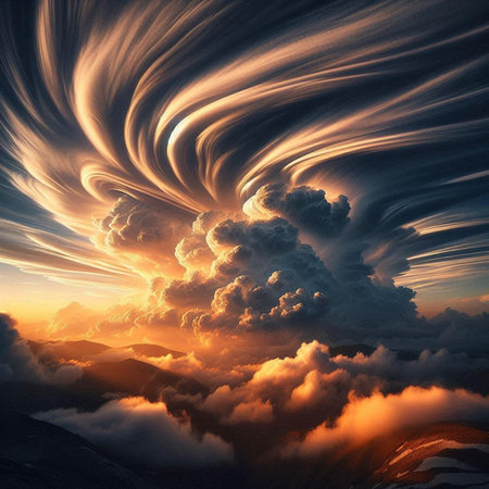 Fantasy alien planet. Mountain and sky. 3D illustration.の素材