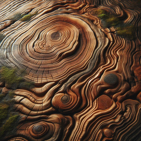 Wooden texture with natural patterns as a background, close-upの素材