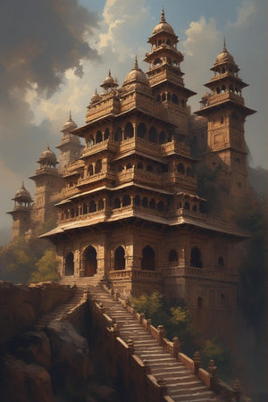 Jain Temple in Jaipur, Rajasthan, Indiaの素材