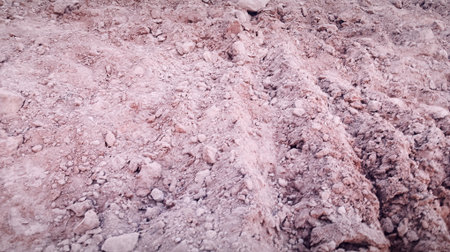 Background texture of the soil. The soil is covered with clay.の写真素材