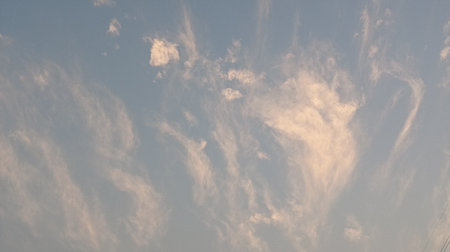 Cloudscape has been developing in gorgeous form. The sky is filled with soft white clouds.