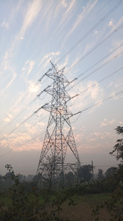 high voltage post.High-voltage tower sky background.High-voltage tower sky background.