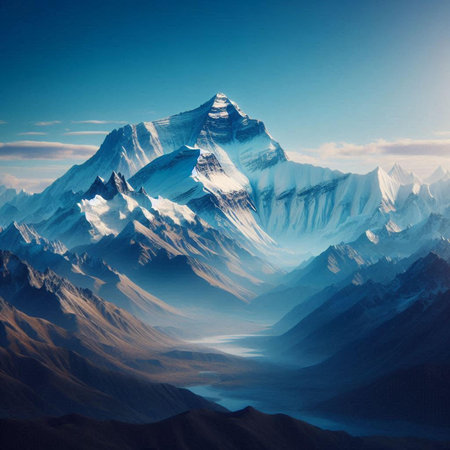 Beautiful mountain landscape in Himalayas, Nepal, Asia.の素材