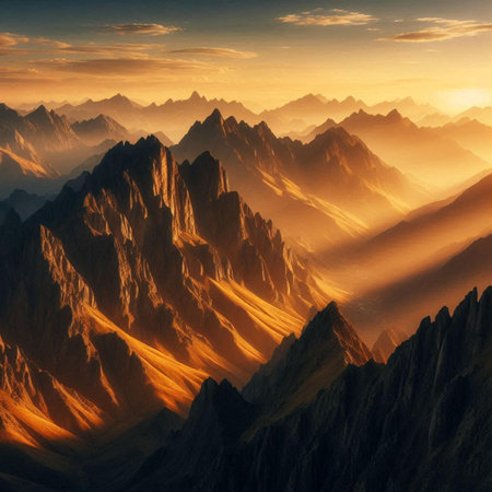 Fantasy alien planet. Mountain and sky. 3D illustration.の素材