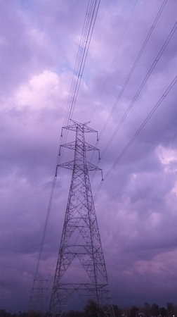High voltage post.High-voltage tower sky background.High-voltage tower sky background.