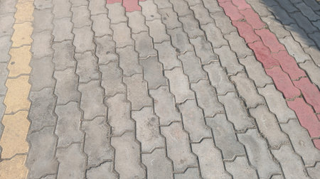 Paving slabs in the park, closeup of photo.