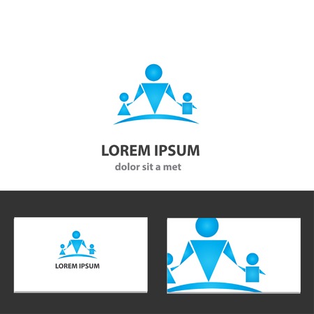 Abstract vector logo design template with business cardのイラスト素材