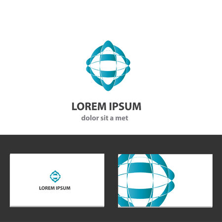 Abstract vector logo design template with business cardのイラスト素材