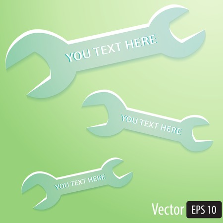 Vector paper wrench icon set with textのイラスト素材