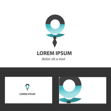 Abstract vector logo design template with business cardのイラスト素材
