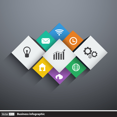 Infographics template, vector cubes and squares, EPS 10.のイラスト素材
