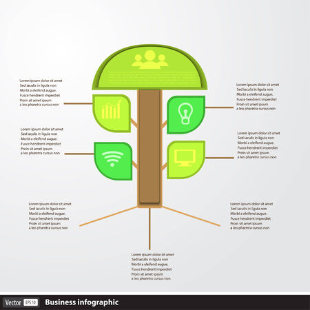 Vector colorful tree with space for text, infographics backgroundのイラスト素材