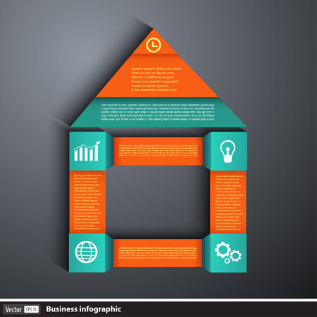 Vector modern infographics the houseのイラスト素材