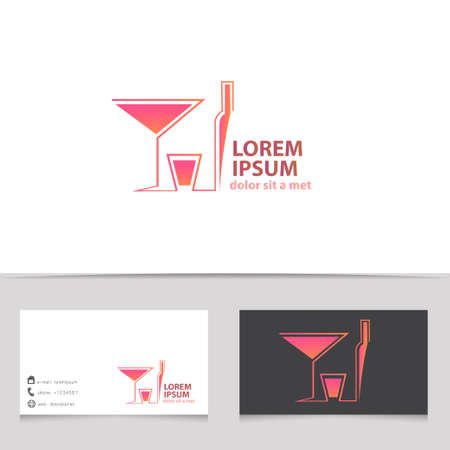 Abstract vector design template with business cardのイラスト素材