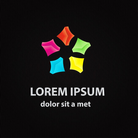 Abstract star icon with backgroundのイラスト素材