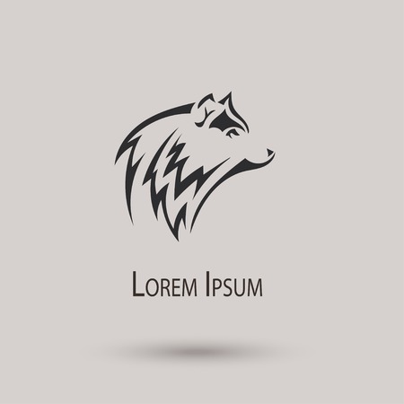 Silhouette of a wolf head. のイラスト素材