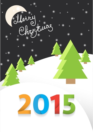 Flat design modern vector illustration for Christmas holiday. Merry Christmas greeting card design A4 sizeのイラスト素材