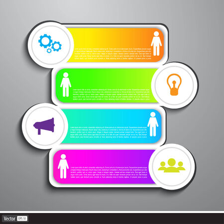 Modern Business Design template. Can be used for infographics, numbered banners ,horizontal cutout lines, graphic or website layout vector.のイラスト素材