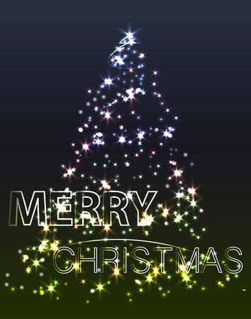 Shining Christmas tree. Vector illustrationのイラスト素材