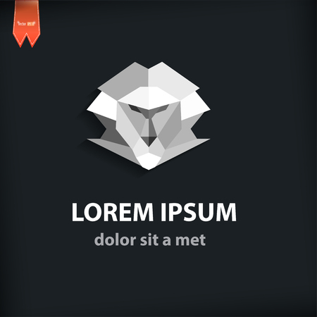 Vector polygon icon lion. Creative business idea.のイラスト素材
