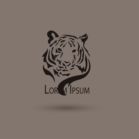 Artistic vector silhouette face tiger. Creative idea of a wild animal icons.のイラスト素材