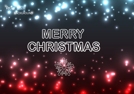 Glowing Christmas background with text. Modern vector illustration.のイラスト素材