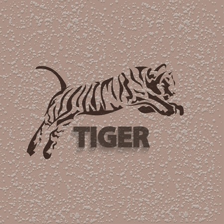 Tribal tiger jump - vector tattooのイラスト素材