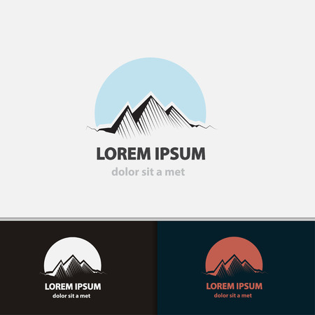 Tourism travel icon template. Creative shape mountains. Vector illustration.のイラスト素材
