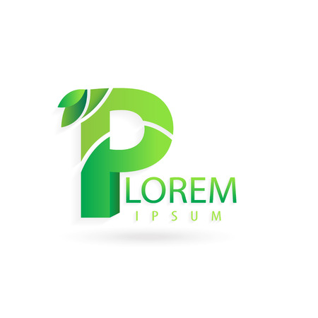 Creative logo design, letter P. Colorful vector icon. Trendy business elements.のイラスト素材