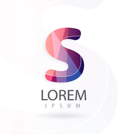 Creative logo design, letter S. Colorful vector icon. Trendy business elements.のイラスト素材