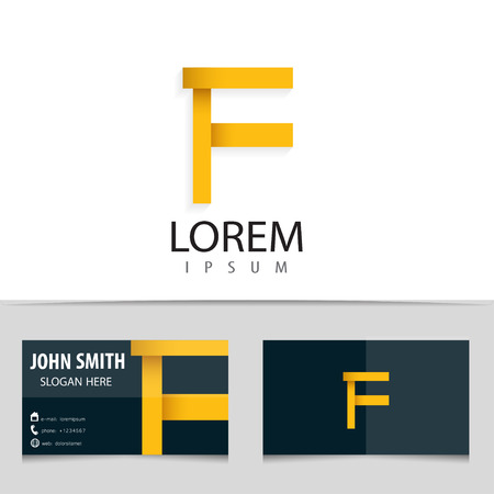 Vector logo design, letter F, business card template.のイラスト素材