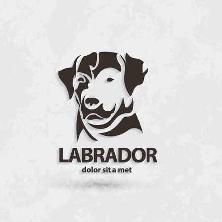 Stylized silhouette of a dog. Artistic creative idea. Labrador logo design template. Vector illustration.のイラスト素材