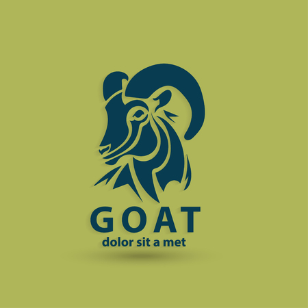 Stylized silhouette face goat. Wild animal logo design template. Artistic creative idea. Vector illustration.のイラスト素材