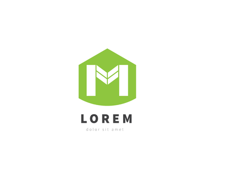Abstract logo design, letter M. Trendy business concept logotype. Creative vector icon.のイラスト素材