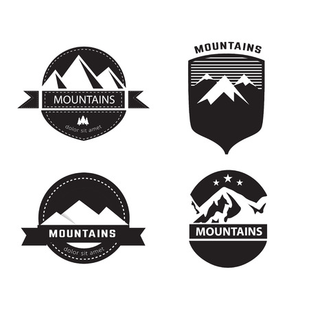 Vector set of mountain labels and badges.のイラスト素材