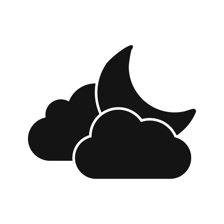 Cloud And Moon Vector Icon For Personal And Commercial Use.............のイラスト素材